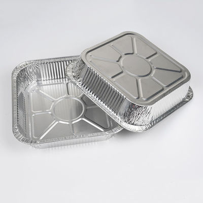 OEM Aluminium Foil Food Container Tray 2.25lb 1000ml With Plastic Lid