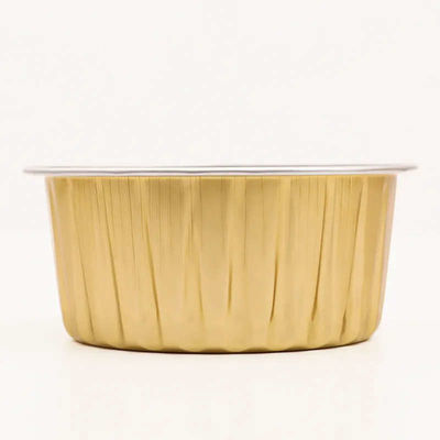 250ml 450ml Gold Aluminum Disposable Food Container Tray with Lid for Packing