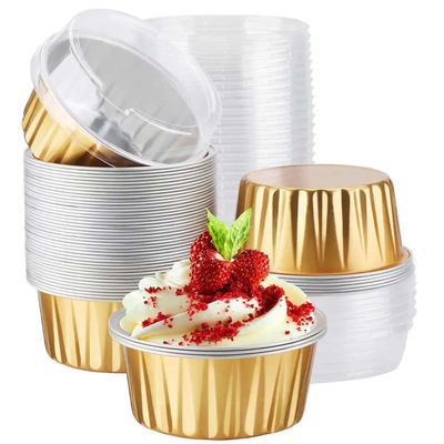 Small Cake Cup Aluminum Foil Food Container With Lids