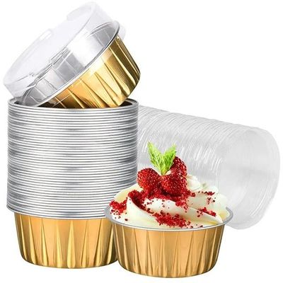 Disposable Aluminum Cup Round Small Aluminum Foil Container For Cakes