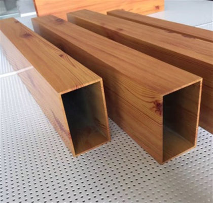 Square Hollow Section Extrusion Aluminum Profile Pipe Thick Ceiling Wood Grain Aluminum Square Tube