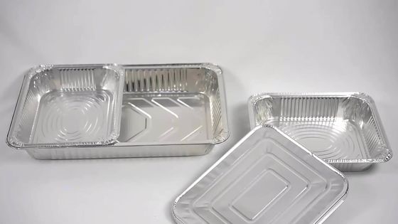 Sterilized Rectangular Aluminum Food Container Disposable Pasteurized